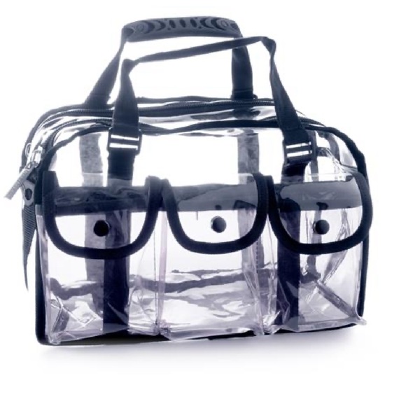 2 BRAND NEW WITH TAGS MONDA STUDIO PRO MAKEUP ARTIST SET ACTOR BAGS PINK & CLEAR - Picture 2 of 6